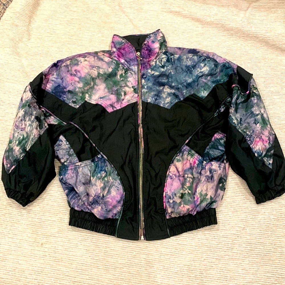 90s EAST WEST Multicolor Tie Dye Windbreaker Ski Jacket The Panda Group Small
